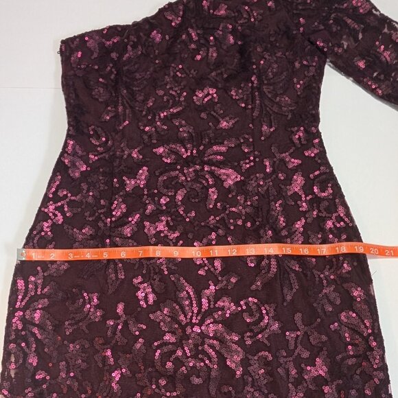 H&M One Shoulder Purple Sequins Dress, Size 12 - Picture 12 of 15